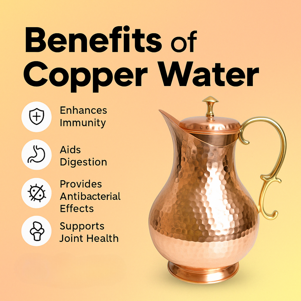 
                  
                    Bull Hammered Pure Copper Jug - 2L | Bold Design, 100% Handcrafted
                  
                