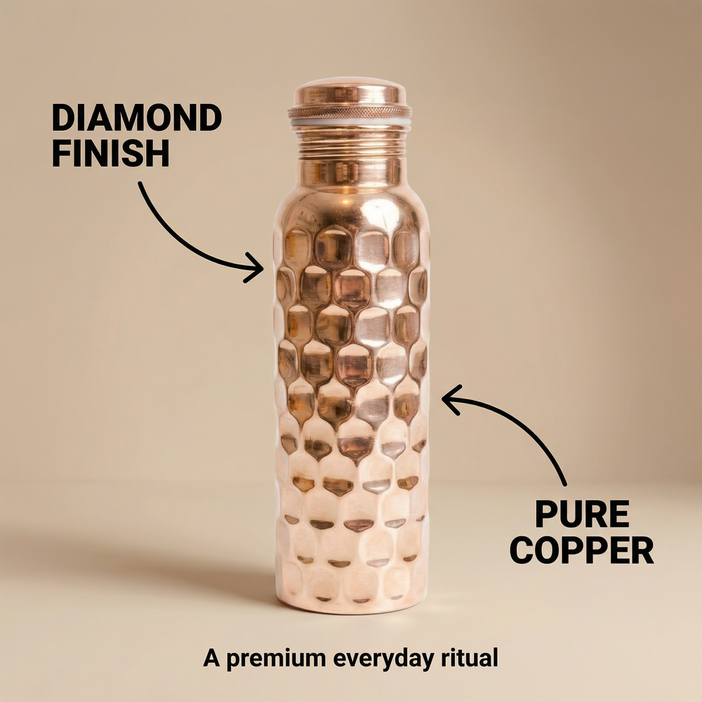 Diamond Copper Water Bottle – copperdirect