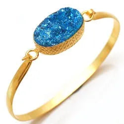 Druzy Brass Gold Plated Bracelet